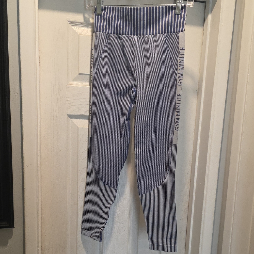 Navy and White Patterned Leggings
